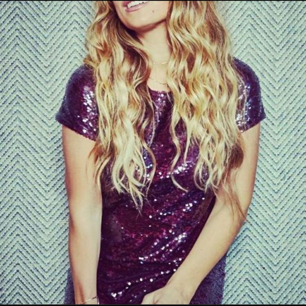 NWT Kittenish wine sequin dress